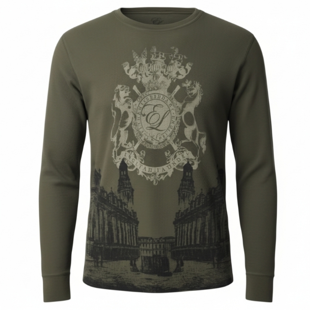 English Laundry Long Sleeve Crewneck Waffle Shirt
